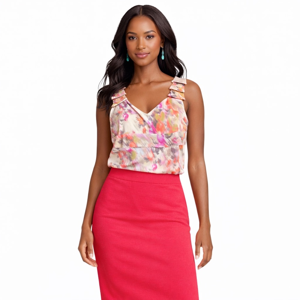 Versace Sleeveless Floral Top | Italian Designer Blouse | Authentic Versace